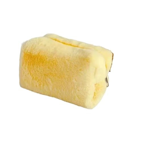 HUIJIQX Reißverschluss große Volltonfarbe Make-up Tasche niedlichen Pelz Make-up Tasche für Frauen Reise Make-up Kulturbeutel Waschbeutel Plüsch Bleistiftbeutel, 5, En storlek von HUIJIQX