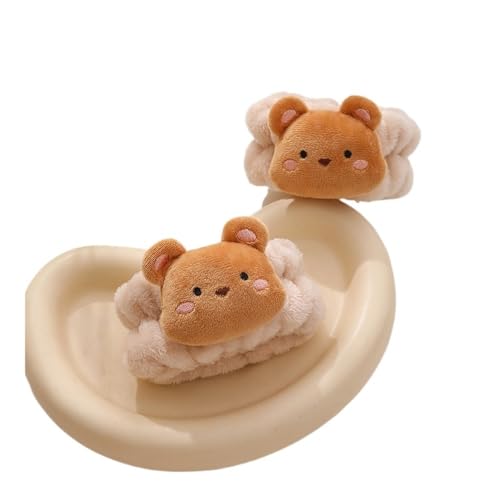 Schweißband mit Cartoon-Motiv, flexibel, saugfähig, wiederverwendbar, für Gesichtswäsche, bequem, Bär, 2 Paar von HUIJIQX