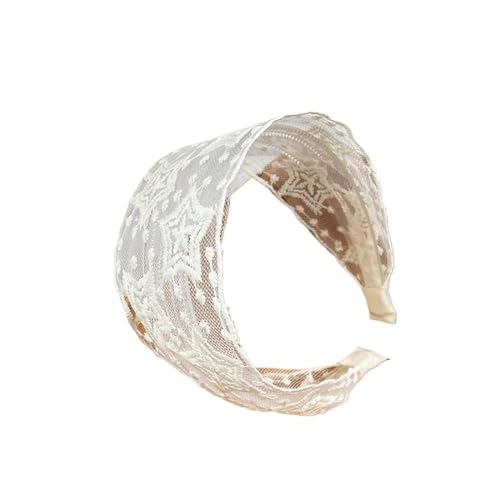 Vintage Spitze Spitze breite Haarbänder Persönlichkeit Trend Haarschmuck einfaches Netz-Stirnband (Stern) von HUIJIQX