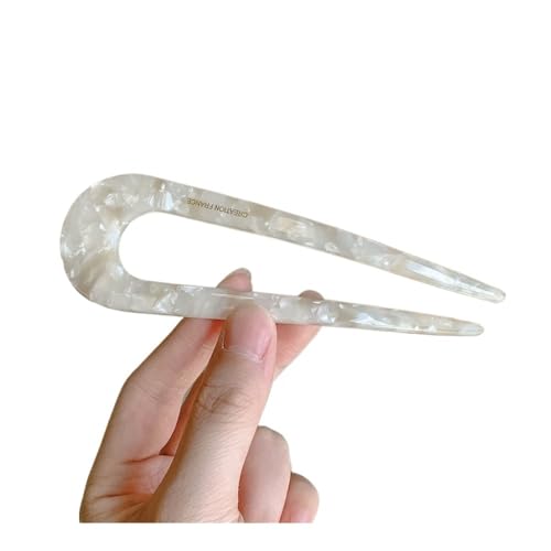 Vintage U-förmige Haarnadeln für Damen, Essigzellulose-Haarschmuck, Leoparden-Butts für Damen, Haarzubehör (A) von HUIJIQX