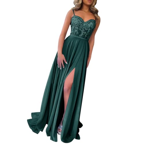 Abendkleider Lang Damen Chiffon Ballkleid Hochzeitskleider Schlicht Spitzen Brautjungfernkleider A-Linie Abiballkleid Pfau 42 Abendkleider Lang Damen Chiffon Ballkleid Hochzeitskleider Schlicht Spitzen Brautjungfernkleider A-Linie Abiballkleid Pfau 42 von HUINI