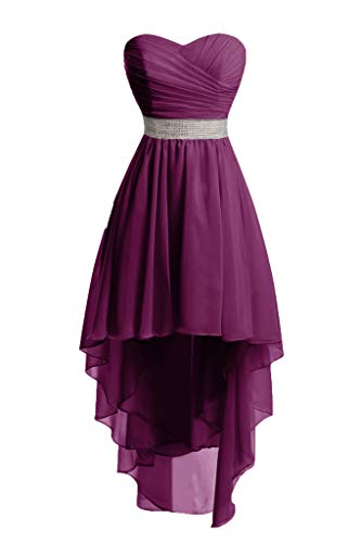 HUINI Ballkleider Damen Kurz Cocktailkleider Abendkleid A-Linie Rückenfrei Brautjungfernkleider Chiffon Promkleider Orchidee 34 von HUINI