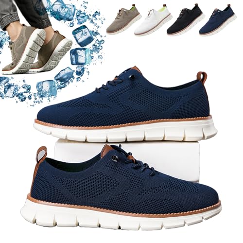 HUIQINGLI Herren-Wearbreeze-Schuhe, Herren-Bootsschuhe zum Hineinschlüpfen mit Fußgewölbeunterstützung, äußerst Bequeme orthopädische Schuhe, Oxfords, Bequeme Business-Mesh-Wanderschuhe (Blau,47_) von HUIQINGLI