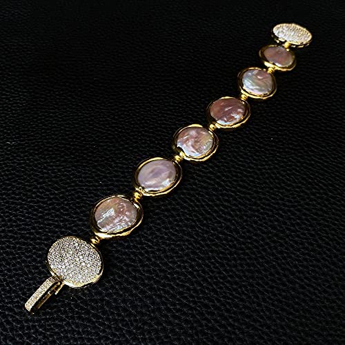 HUJWLBWF 23mm Freshwater Cultured Purple Reborn Keshi Pearl Bracelet Cubic Zirconia Pave Clasp 8" classic style for women HUJWLBWF 23mm Freshwater Cultured Purple Reborn Keshi Pearl Bracelet Cubic Zirconia Pave Clasp 8" classic style for women von HUJWLBWF