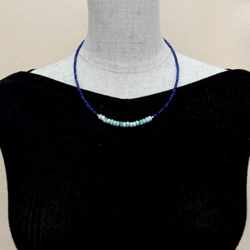 HUJWLBWF Blue Faceted Necklace 18" 925 silver clasp HUJWLBWF Blue Faceted Necklace 18" 925 silver clasp von HUJWLBWF