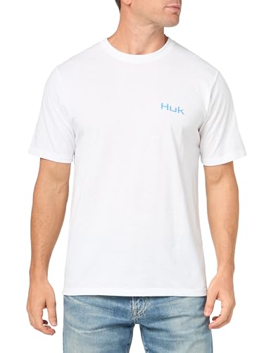 HUK Herren Fishing Graphic T-Shirt, Performance, kurzärmelig, schnelltrocknend Hemd, Bill Bones-Weiß, XX-Large von HUK