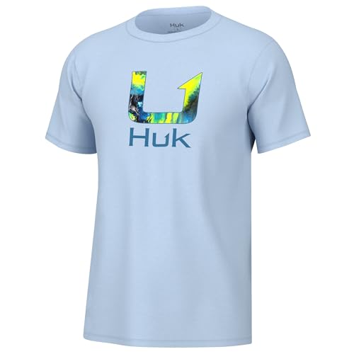 HUK Herren Fishing Graphic T-Shirt, Performance, kurzärmelig, schnelltrocknend Hemd, Mahi Fill-Ice Water, L von HUK