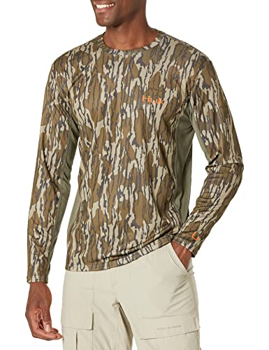 HUK Herren Icon X Camo Langarmshirt, Performance-Angelshirt Hemd, Mossy Oak Bottomland, X-Large von HUK