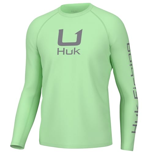 HUK Herren Icon X Crew Langarm Performance Fishing Shirt Hemd, Edelrost, Mittel von HUK