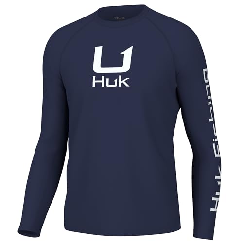 HUK Herren Icon X Crew Langarm Performance Fishing Shirt Hemd, Naval Academy, XX-Large von HUK