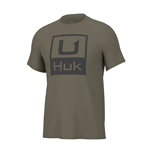 HUK Herren Kurzärmeliges Performance-T-Shirt Hemd, Gestapeltes Logo – Overland, 3X-Groß von HUK