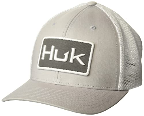 HUK Herren Logo Stretchback Trucker Hut, Blendschutz Fischerhut Cap, Harbor Mist, One Size-Large von HUK