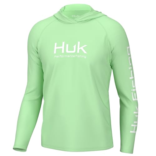 HUK Herren Pursuit Belüfteter Langarm-Kapuzenpullover, Angelshirt mit Kapuze Hemd, Edelrost, Large von HUK