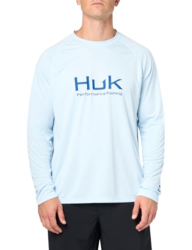 HUK Herren Pursuit Belüftetes Langarmshirt, +30 UPF Angelshirt Hemd, Eiswasser, Medium von HUK