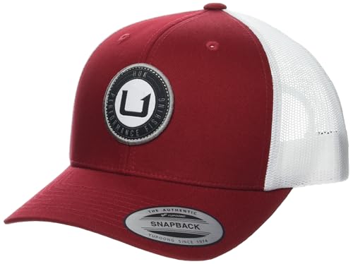 HUK Herren Trucker Hat, Anti-Glare Snapback Fishing Hat for Men Baseballkappe, Circle Change-Scarlet Blaze, Einheitsgröße von HUK