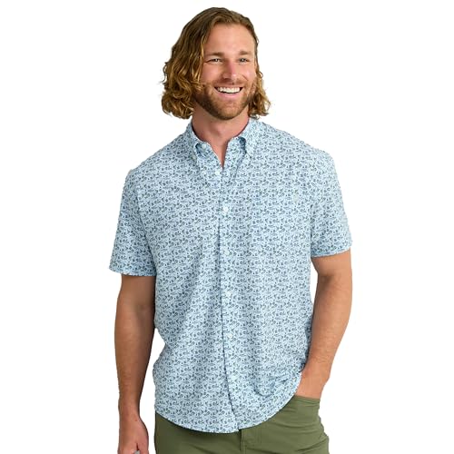 HUK Kona Solid Kurzarm Angeln Button Down Hemd für Herren, Eiswasser, L von HUK