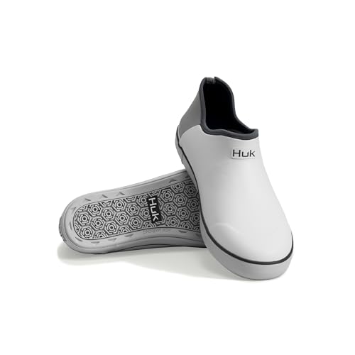 HUK Rogue Wave wasserdichte Angelschuhe für Herren mit überlegener Traktion und bequemem Eva-Fußbett, Regenstiefel, Weiss/opulenter Garten, 39.5 EU von HUK