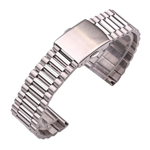 HUKILU yaoqijie 316L Edelstahl Uhrenarmband Armband Silber Gold Damen Uhrenarmbänder 12mm 14mm 16mm 18mm 20mm Uhr Armband Verschluss lasting(Silver,12mm) von HUKILU