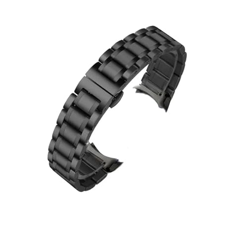 HUKILU yaoqijie Uhrenarmband aus Edelstahl mit gebogenem Ende, 16 mm, 17 mm, 18 mm, 19 mm, 20 mm, 21 mm, 22 mm, 23 mm, 24 mm, Stahlband lasting(Black curved,12mm) von HUKILU