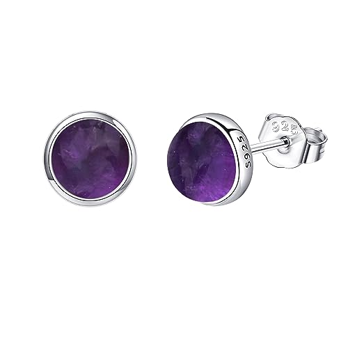 Amethyst-Ohrringe, Sterlingsilber, Edelstein-Ohrringe, Amethyst-Schmuck, Geschenke für Frauen von HUKKUN