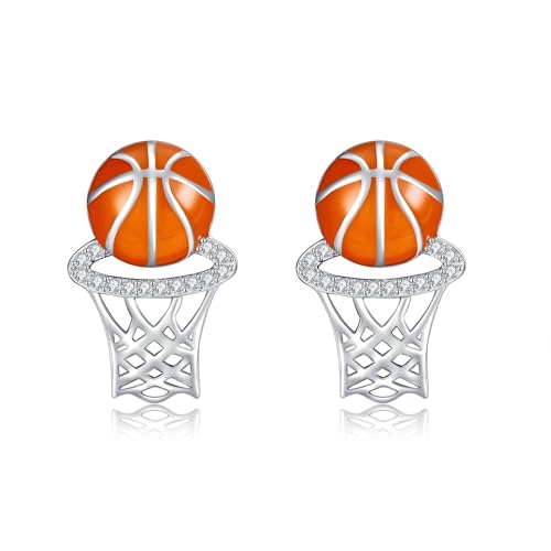 Basketball-Ohrstecker Sterling Silber Basketball-Ohrringe für Frauen Basketball-Schmuck für Frauen Basketball-Ohrstecker Sterling Silber Basketball-Ohrringe für Frauen Basketball-Schmuck für Frauen von HUKKUN