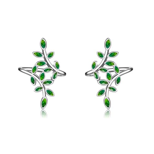 Blatt Manschette Ohrring Sterling Silber Ohr Manschette Ohrringe Non Piercing Knorpel Manschette Ohrringe für Frauen von HUKKUN