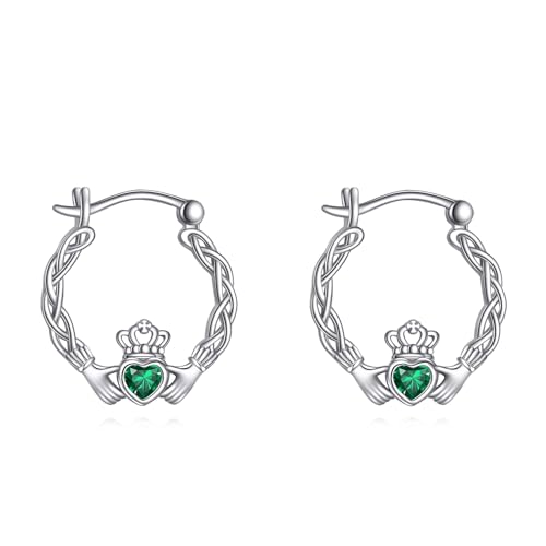 Claddagh Creolen aus Sterlingsilber keltischer irischer Claddagh Schmuck als Geschenk für Frauen Claddagh Creolen aus Sterlingsilber keltischer irischer Claddagh Schmuck als Geschenk für Frauen von HUKKUN