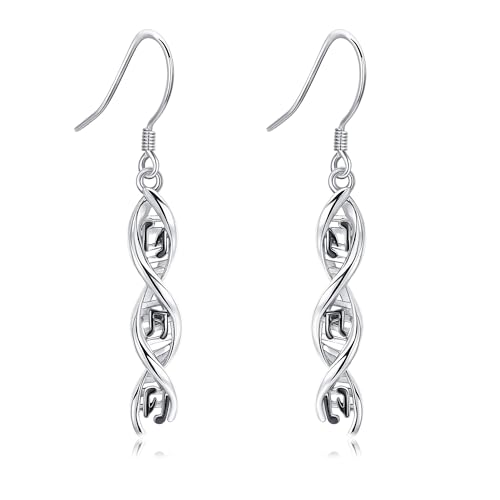 DNA Ohrringe aus Sterlingsilber DNA Ohrhänger Wissenschaftsohrringe Musikschmuck für Frauen von HUKKUN