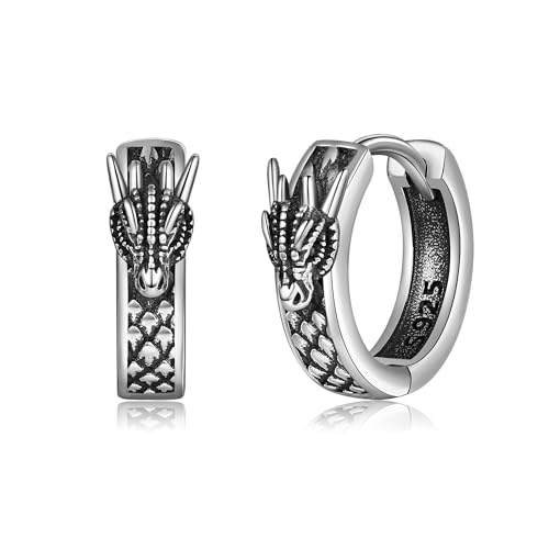 Drachen Ohrringe Silber 925 Drachen Creolen Kleine Ohrringe Drachen Schmuck Geschenke Herren Drachen Ohrringe Silber 925 Drachen Creolen Kleine Ohrringe Drachen Schmuck Geschenke Herren von HUKKUN