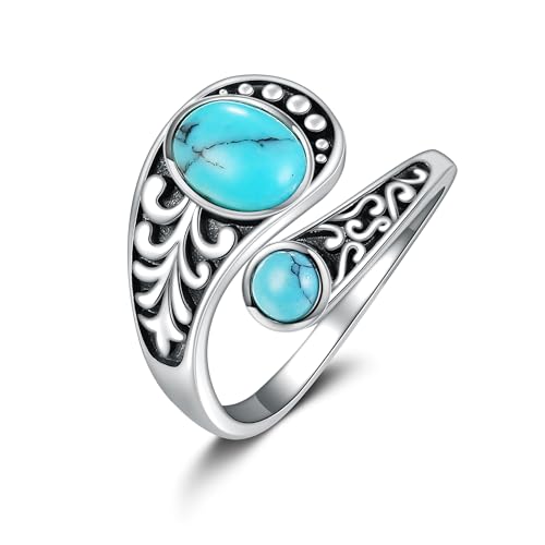 Filigrane Ringe Sterling Silber Türkis Filigraner Löffelring Türkis Schmuck Geschenke Für Frauen Filigrane Ringe Sterling Silber Türkis Filigraner Löffelring Türkis Schmuck Geschenke Für Frauen von HUKKUN
