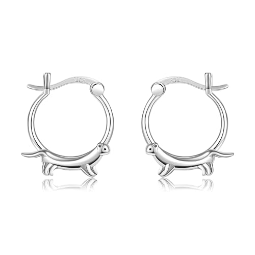 Frettchen Geschenke Sterlingsilber Frettchen Ohrringe Kleine Creolen Frettchenschmuck Geschenke für Frauen von HUKKUN