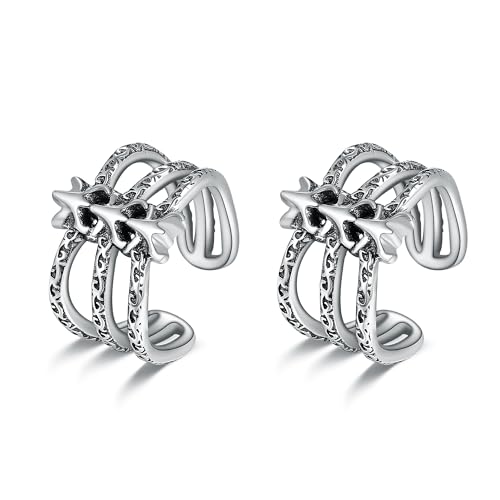Gothic Ohrklemme Silber 925 Ohrklemme Gothic Ear Cuffs Gothic Totenkopf Schmuck Geschenke Damen Herren von HUKKUN