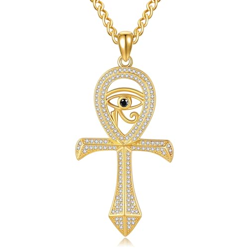 HUKKUN Ankh Halskette 925 Sterling Silber Iced Out Ankh Halskette Männer Ägypten Schutz Ankh Schmuck Geschenke für Männer HUKKUN Ankh Halskette 925 Sterling Silber Iced Out Ankh Halskette Männer Ägypten Schutz Ankh Schmuck Geschenke für Männer von HUKKUN