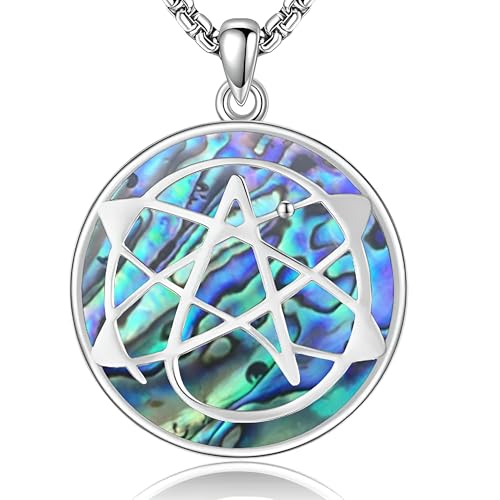 HUKKUN Atheist Kette Sterling Silber Abalone Shell Wissenschaft Schmuck Atheist Geschenk für Männer HUKKUN Atheist Kette Sterling Silber Abalone Shell Wissenschaft Schmuck Atheist Geschenk für Männer von HUKKUN
