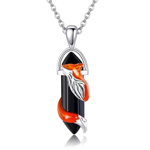 HUKKUN Fuchs Kette Silber 925 Fuchs Anhänger Halskette Fuchs Schmuck Geschenk Damen von HUKKUN