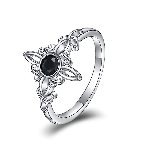 HUKKUN Hexen Ring Damen Silber 925 Keltischer Hexen Knoten Ring Hexen Schmuck Geschenke von HUKKUN