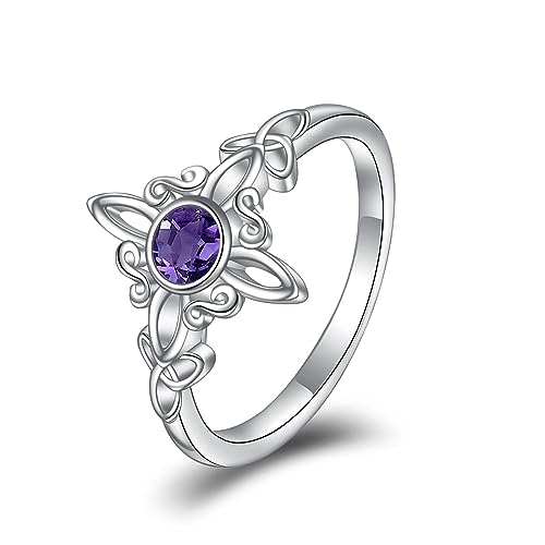 HUKKUN Hexen Ring Silber 925 Hexen Knoten Ring Keltischer Hexen Schmuck Geschenke Damen von HUKKUN