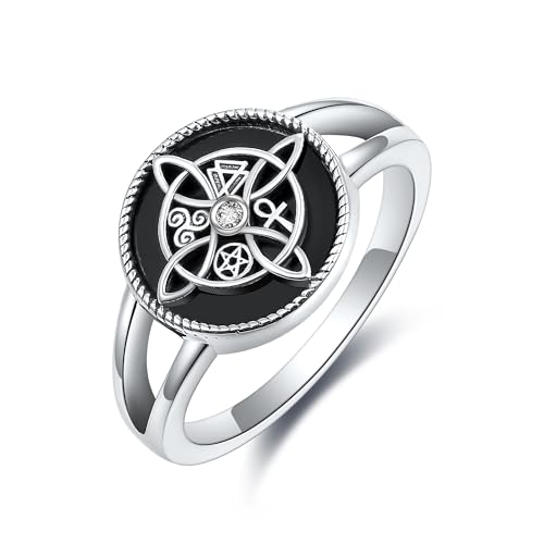HUKKUN Hexen Ring Silber 925 Hexen Knoten Ring Keltischer Hexen Schmuck Geschenke Damen von HUKKUN