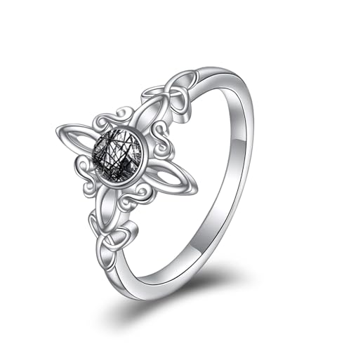 HUKKUN Hexen Ring Silber 925 Keltischer Ring Hexen Knoten Keltischer Hexen Schmuck Damen von HUKKUN