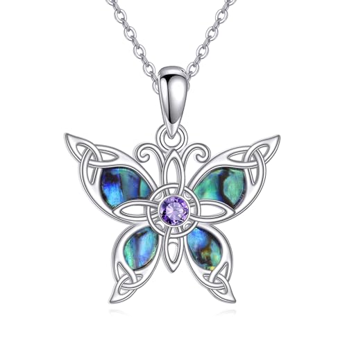 Hexen Schmetterlings Kette Sterlingsilber Hexenknoten Halskette Hexen Schmetterlings Schmuck Hexen Geschenke Damen von HUKKUN