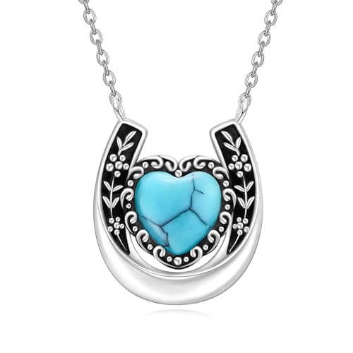 HUKKUN Hufeisen Halskette Sterling Silber Hufeisen Anhänger Halskette Türkis Schmuck Geschenke Für Frauen HUKKUN Hufeisen Halskette Sterling Silber Hufeisen Anhänger Halskette Türkis Schmuck Geschenke Für Frauen von HUKKUN
