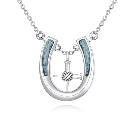 HUKKUN Hufeisen Kette Silber 925 Hufeisennagel Kreuz Halskette Hufeisen Schmuck Geschenke Damen HUKKUN Hufeisen Kette Silber 925 Hufeisennagel Kreuz Halskette Hufeisen Schmuck Geschenke Damen von HUKKUN