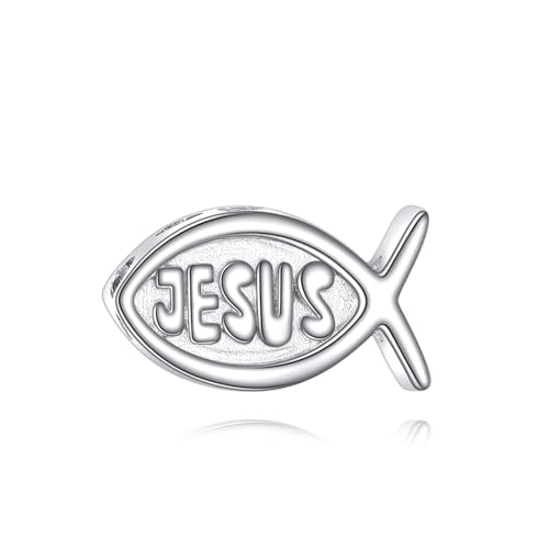 HUKKUN Jesus Religiöser Fisch Charms Bead 925 Sterling Silber Religiöse Charms Schmuck Geschenke für Frauen HUKKUN Jesus Religiöser Fisch Charms Bead 925 Sterling Silber Religiöse Charms Schmuck Geschenke für Frauen von HUKKUN