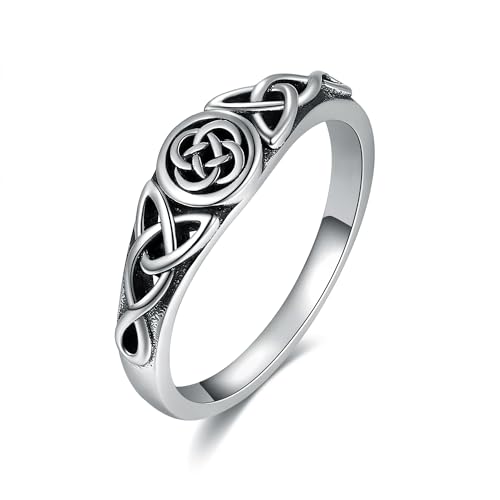 HUKKUN Keltische Ringe für Damen Sterlingsilber keltischer Knotenring Schmuck keltischer Knotenring für Damen von HUKKUN
