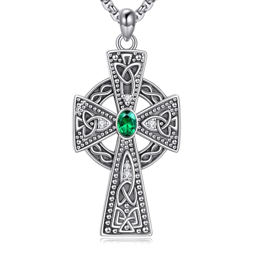 Keltisches Kreuz Halskette 925 Sterling Silber Keltisches Kreuz Amulett Halskette Schutzschmuck Religiöser Schmuck Geschenke für Männer Keltisches Kreuz Halskette 925 Sterling Silber Keltisches Kreuz Amulett Halskette Schutzschmuck Religiöser Schmuck Geschenke für Männer von HUKKUN