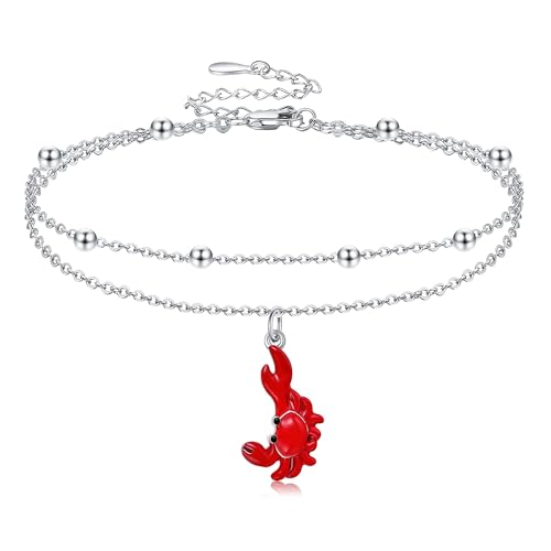 HUKKUN Krabben Fußkettchen Silber 925 Krabbe Layering Fußkettchen Sternzeichen Fußband Krabben Fußkettchen Krabben Schmuck Geschenke Damen HUKKUN Krabben Fußkettchen Silber 925 Krabbe Layering Fußkettchen Sternzeichen Fußband Krabben Fußkettchen Krabben Schmuck Geschenke Damen von HUKKUN