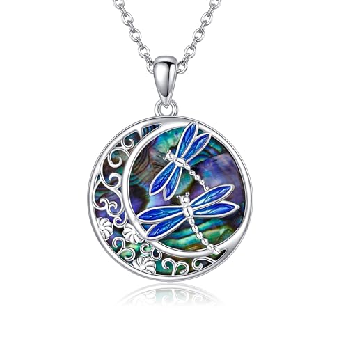 HUKKUN Libellen Halskette Sterlingsilber Libellen Anhänger Halskette Schmuck für Damen von HUKKUN