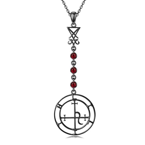 HUKKUN Lilith Kette Sterling Silber Gothic Lariat Luzifer Lilith Sigil Halskette Goth Schmuck Geschenk für Frauen HUKKUN Lilith Kette Sterling Silber Gothic Lariat Luzifer Lilith Sigil Halskette Goth Schmuck Geschenk für Frauen von HUKKUN