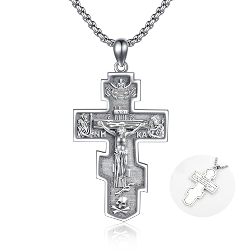 HUKKUN Orthodoxe Kreuz Halskette aus Sterlingsilber Kruzifix Halskette für Männer orthodoxer Schmuck für Männer HUKKUN Orthodoxe Kreuz Halskette aus Sterlingsilber Kruzifix Halskette für Männer orthodoxer Schmuck für Männer von HUKKUN