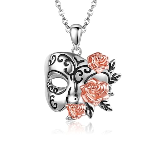 HUKKUN Phantom der Oper Halskette 925 Sterling Silber Phantom der Oper Merchandise Maske Halskette Broadway Musiktheater Schmuck für Frauen HUKKUN Phantom der Oper Halskette 925 Sterling Silber Phantom der Oper Merchandise Maske Halskette Broadway Musiktheater Schmuck für Frauen von HUKKUN